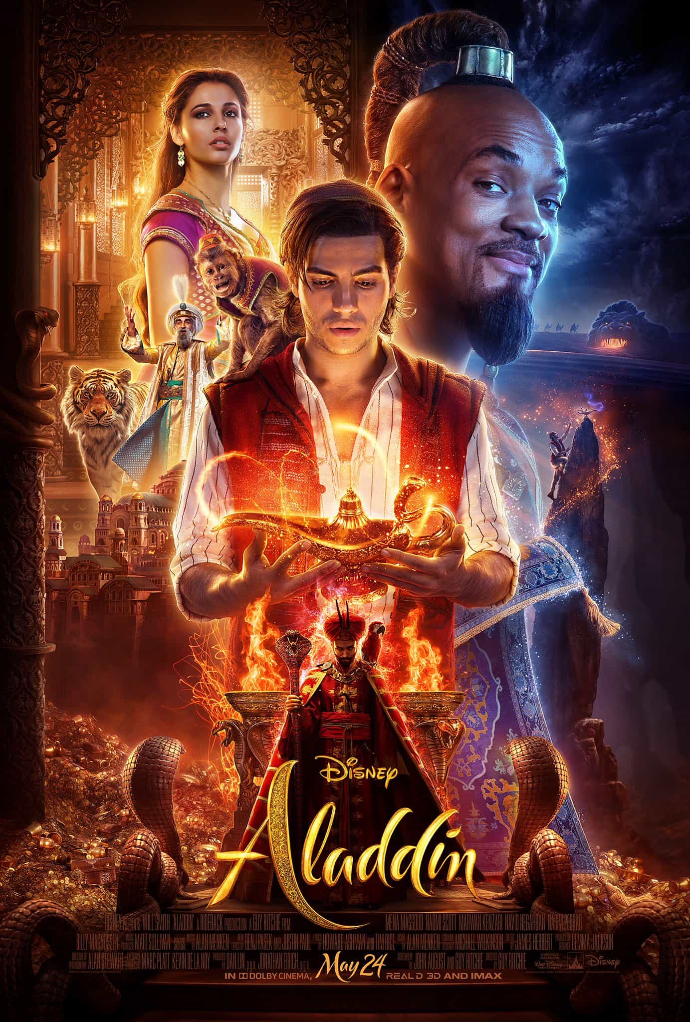 New full trailer for the live action Aladdin from Disney featuring Aladdin, Jasmine, Jafar and a blue Will Smith as Genie