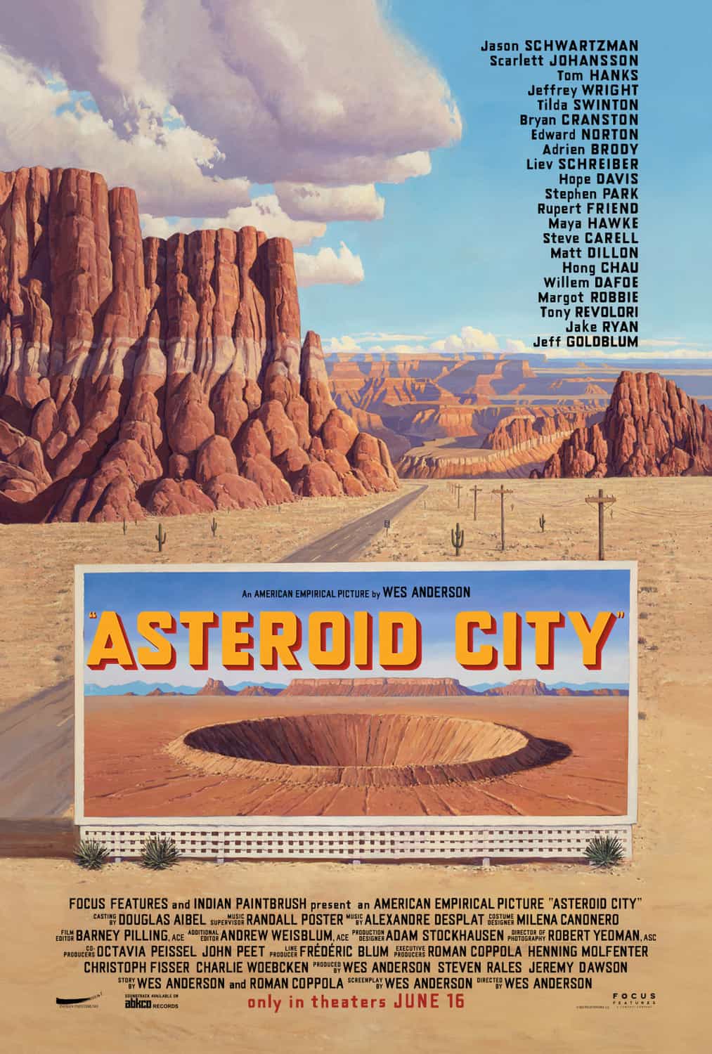 New poster has been released for Asteroid City which stars Margot Robbie and Tom Hanks - movie UK release date 23rd June 2023 #asteroidcity