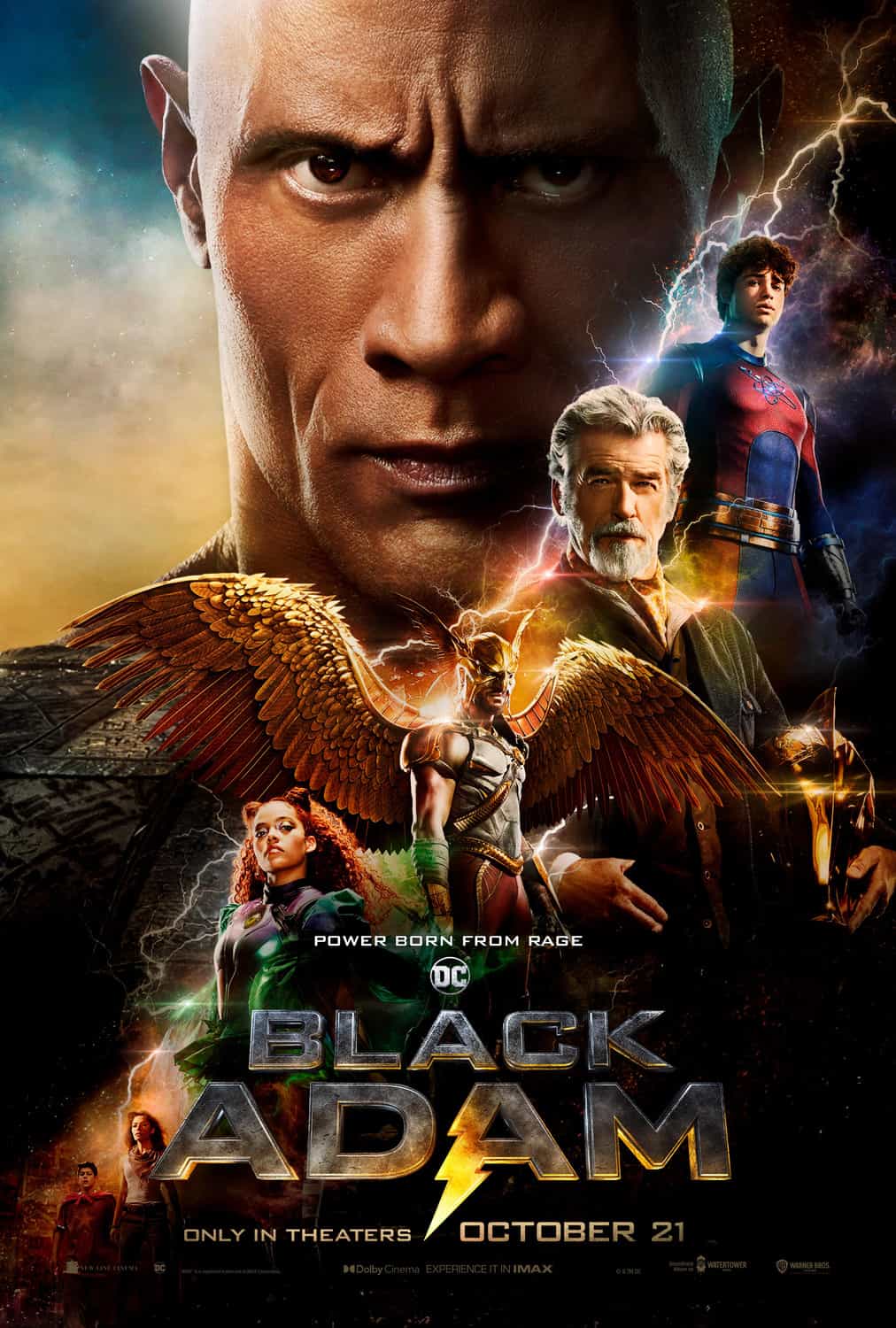 New poster released for Black Adam starring Dwayne Johnson - movie UK release date 21st October 2022 #blackadam