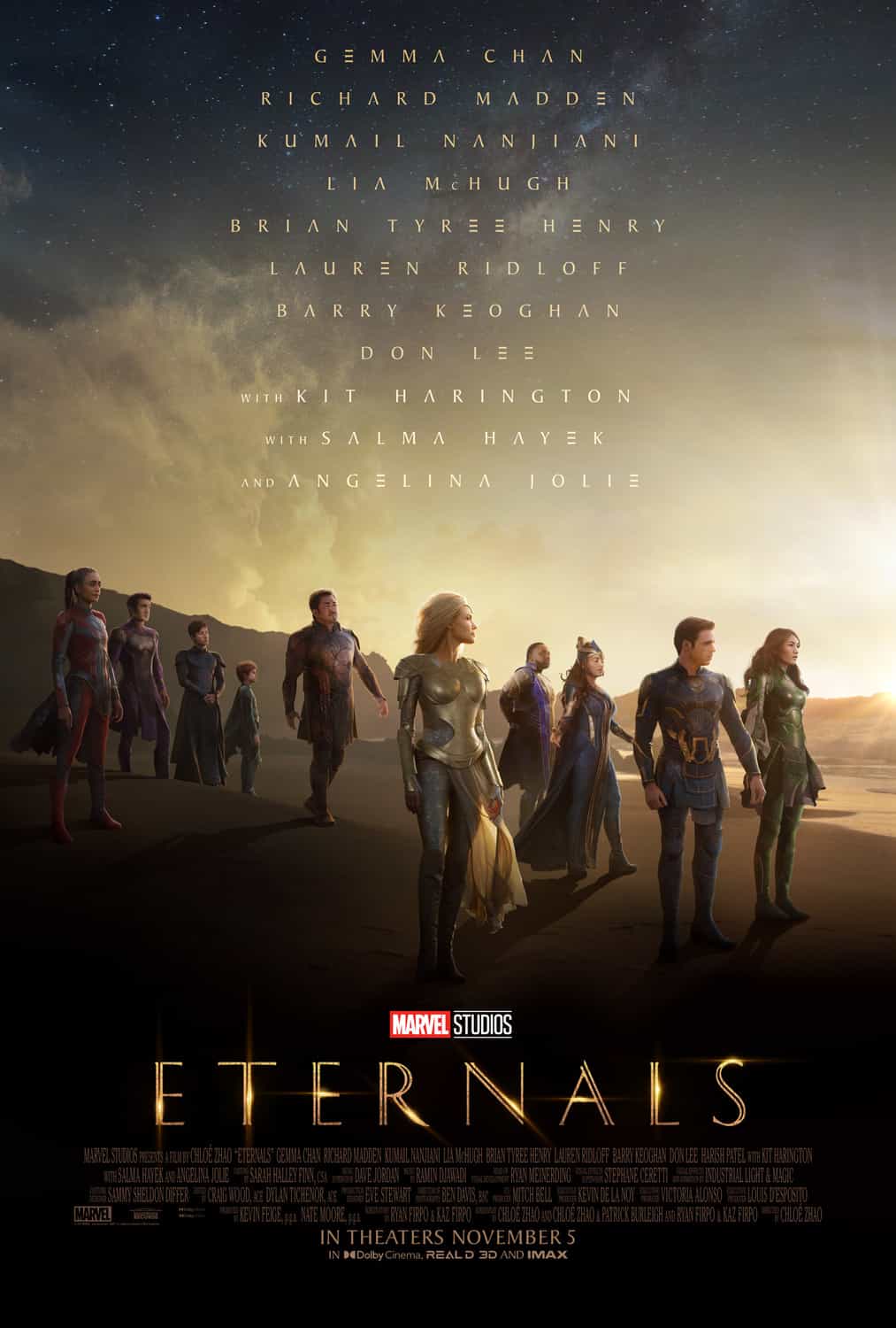 First trailer and poster released for Eternals starring Angelina Jolie - movie release date 5th November 2021