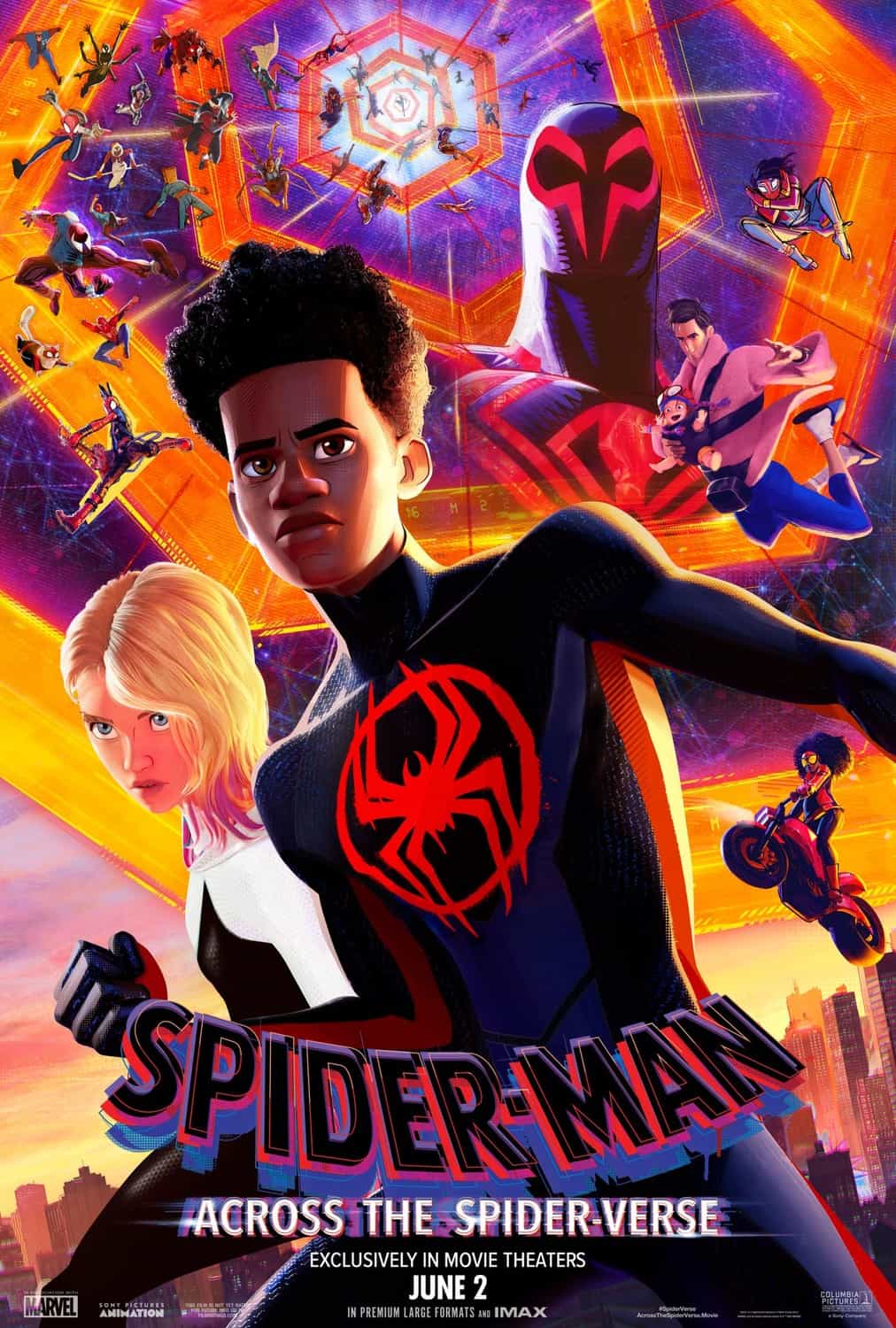 New poster released for Spider-Man: Across the Spider-Verse starring Shameik Moore - movie UK release date 9th June 2023 #spidermanacrossthespiderverse