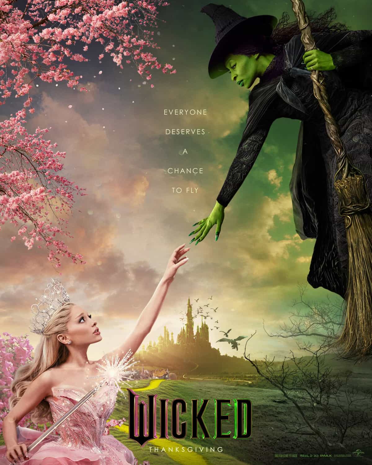 New poster has been released for Wicked which stars Cynthia Erivo and Ariana Grande - movie UK release date 24th November 2024 #wicked
