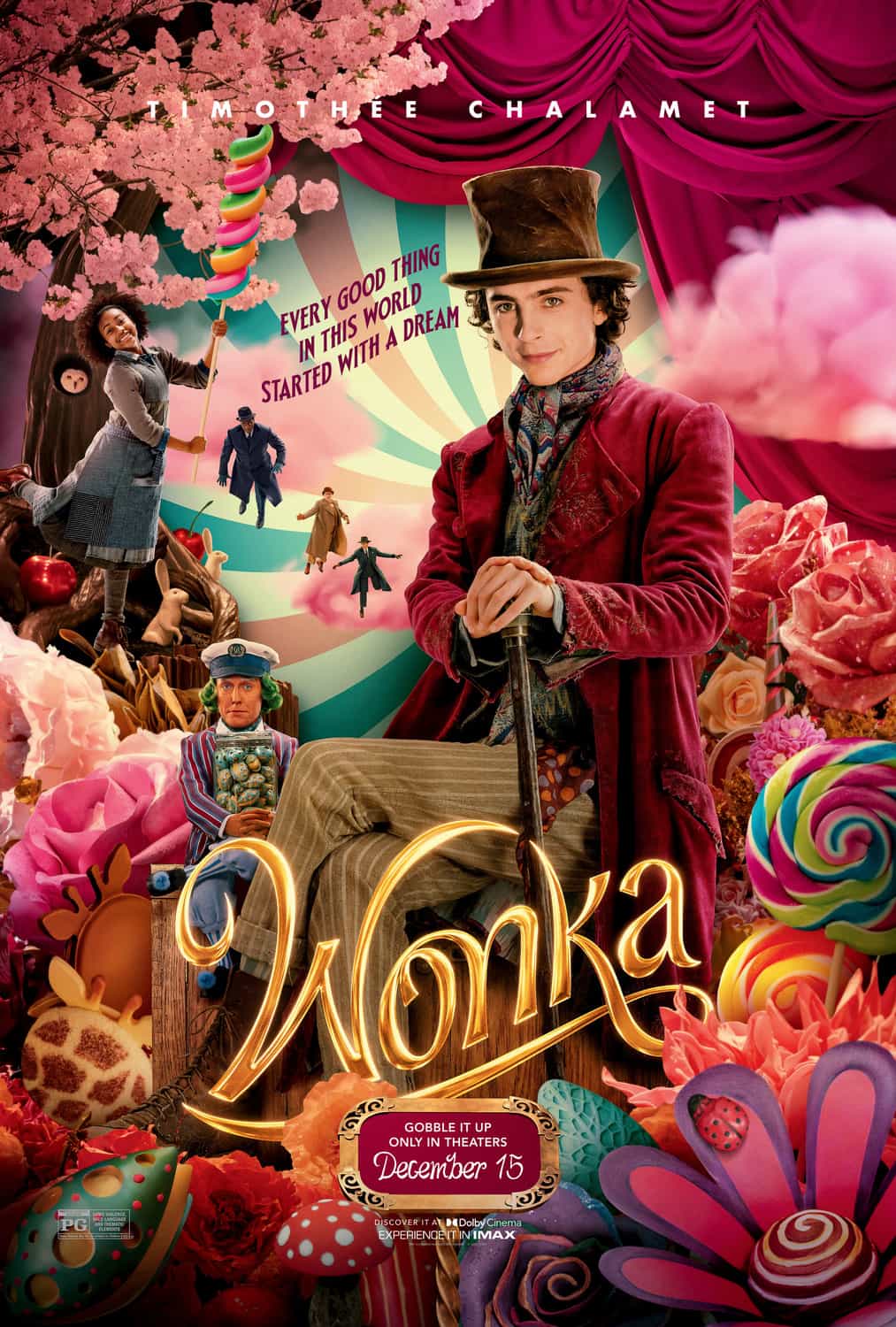 Wonka has been given a PG age rating in the UK for mild threat, violence, implied bad language